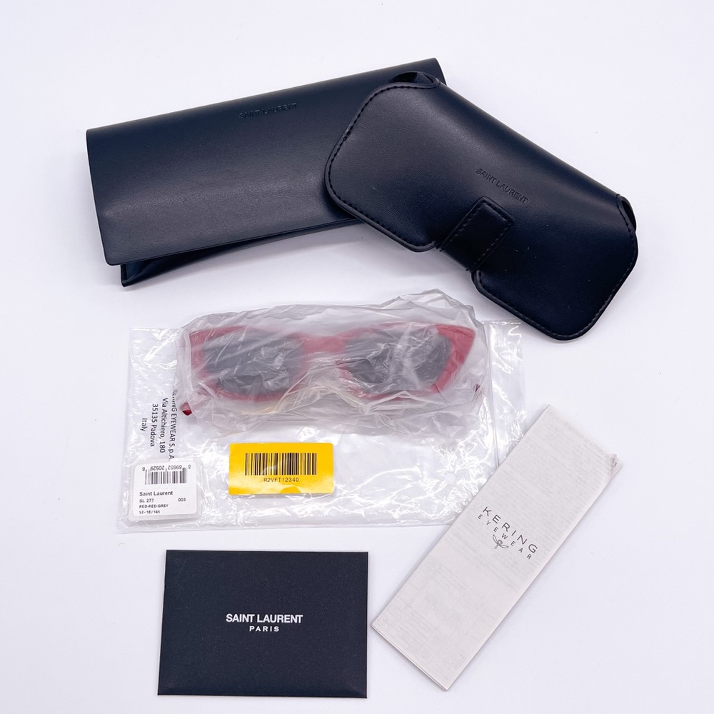 NEW SAINT LAURENT SL277 003 RED CAT EYE SUNGLASSES - Picture 12 of 12